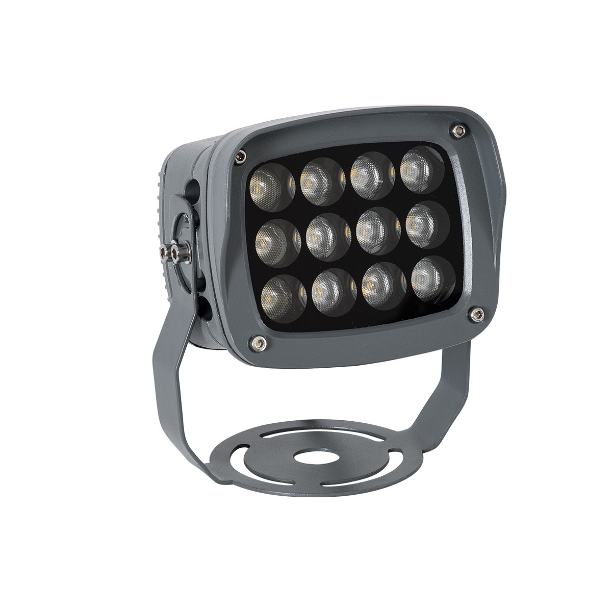 GLOBOSTAR® FLOOD-XENA 90121 Προβολέας Σποτ Wall Washer LED 12W 1320lm 10° AC 220-240V Αδιάβροχο IP65 Θερμό Λευκό 2700K - Γκρι Ανθρακί - Μ13.5 x Π11 x Υ15cm - 3 Χρόνια Εγγύηση