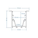 GLOBOSTAR® ALP-LINEAR RECESSA 61785-3M Χωνευτό Προφίλ Αλουμινίου με Λευκό Γαλακτερό Πατητό Κάλυμμα για Ταινίες LED IP20 - Λεικό Ματ - Μ300 x Π3.5 x Υ4cm - Image 6