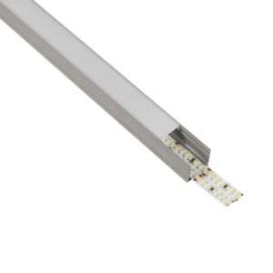 GLOBOSTAR® ALP-LINEAR GLOWTRACK 61798-3M Επιφανειακό Προφίλ Αλουμινίου με Λευκό Γαλακτερό Πατητό Κάλυμμα για Ταινίες LED IP20 - Γκρι Ανθρακί Ματ - Μ30 x Π2 x Υ2cm - Πακέτο 5 Τεμαχίων