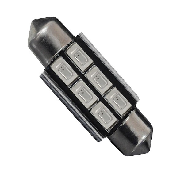 GloboStar® C5W 40162 Λάμπα Αυτοκινήτου FESTOONLED 39mm Can Bus με 6 SMD 5630 2.5W DC 180° 12V Πράσινο