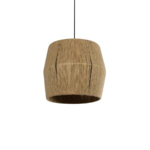 GLOBOSTAR® CONE 205-0057 Boho Κρεμαστό Φωτιστικό Οροφής με Ντουί 1 x E27 AC 220-240V IP20 - Μπεζ - M38 x Π38 x Υ34cm