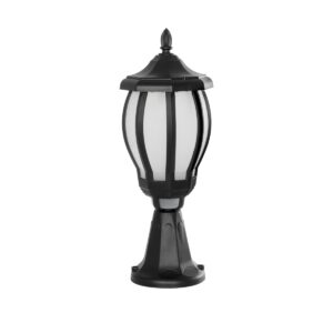 GloboStar® VERDI 203-0231 Vintage Επιδαπέδιο Φωτιστικό Φαναράκι Μονόφωτο 1 x E27 IP44 Μαύρο Πλαστικό Σώμα - Μ17 x Π17 x Υ47cm