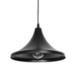 GloboStar® BELFRY 203-0078 Μοντέρνο Κρεμαστό Φωτιστικό Καμπάνα Μονόφωτο 1 x E27 IP20 Μαύρο Πλαστικό - Μ29.5 x Π29.5 x Υ21cm