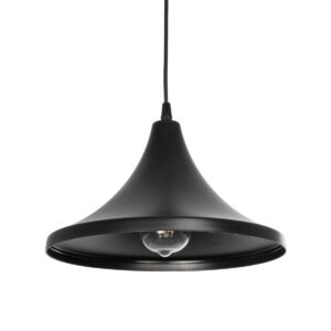 GloboStar® BELFRY 203-0078 Μοντέρνο Κρεμαστό Φωτιστικό Καμπάνα Μονόφωτο 1 x E27 IP20 Μαύρο Πλαστικό - Μ29.5 x Π29.5 x Υ21cm