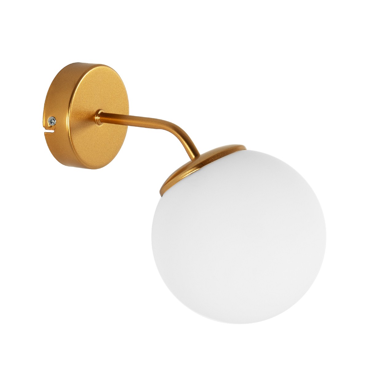 GloboStar® DALPH 203-0033 Vintage Επιτοίχιο Φωτιστικό Απλίκα Μονόφωτο 1 x E27 IP20 Χρυσό Μέταλλο με Λευκό Γυαλί - M15 x Π18 x Υ22.5cm