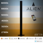 GloboStar® ALIEN-DIVA-BLACK-50-10 ALIEN Design DIVA Μοντέρνο Minimal Nordic Μεταλλικό Φωτιστικό Επιτραπέζιο - Πορτατίφ - Λαμπατέρ Μαύρο LED 10W 1500lm με Ασύρματο Χειριστήριο RF & Dimmer IP20 CCT Θερμό 2700 K έως Ψυχρό 6000K Μ3 x Π1.6 x Υ50cm - Image 3
