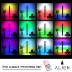 GloboStar® ALIEN-DIVA-BLACK-50-11 ALIEN Design DIVA Μοντέρνο Minimal Nordic Μεταλλικό Φωτιστικό Επιτραπέζιο - Πορτατίφ - Λαμπατέρ Μαύρο LED 10W 1500lm με Ασύρματο Χειριστήριο RF & Dimmer IP20 Πολύχρωμο RGBW Ψηφιακή με Τρεχούμενα Εφέ  Μ3 x Π1.6 x Υ50cm - Image 3