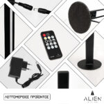 GloboStar® ALIEN-DIVA-BLACK-50-2 ALIEN Design DIVA Μοντέρνο Minimal Nordic Μεταλλικό Φωτιστικό Επιτραπέζιο - Πορτατίφ - Λαμπατέρ Μαύρο LED 8W 1040lm με Ασύρματο Χειριστήριο RF & Dimmer IP20 Φυσικό Λευκό 4500K Μ3 x Π1.6 x Υ50cm - Image 5