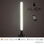 GloboStar® ALIEN-DIVA-BLACK-50-2 ALIEN Design DIVA Μοντέρνο Minimal Nordic Μεταλλικό Φωτιστικό Επιτραπέζιο - Πορτατίφ - Λαμπατέρ Μαύρο LED 8W 1040lm με Ασύρματο Χειριστήριο RF & Dimmer IP20 Φυσικό Λευκό 4500K Μ3 x Π1.6 x Υ50cm - Image 3