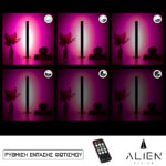 GloboStar® ALIEN-DIVA-BLACK-50-7 ALIEN Design DIVA Μοντέρνο Minimal Nordic Μεταλλικό Φωτιστικό Επιτραπέζιο - Πορτατίφ - Λαμπατέρ Μαύρο LED 8W 800 lm με Ασύρματο Χειριστήριο RF & Dimmer IP20 Ροζ Μ3 x Π1.6 x Υ50cm