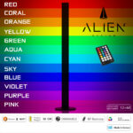 GloboStar® ALIEN-DIVA-BLACK-50-8 ALIEN Design DIVA Μοντέρνο Minimal Nordic Μεταλλικό Φωτιστικό Επιτραπέζιο - Πορτατίφ - Λαμπατέρ Μαύρο LED 8W 800lm με Ασύρματο Χειριστήριο RF & Dimmer IP20 Πολύχρωμο RGB Μ3 x Π1.6 x Υ50cm - Image 3