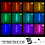 GloboStar® ALIEN-DIVA-BLACK-50-8 ALIEN Design DIVA Μοντέρνο Minimal Nordic Μεταλλικό Φωτιστικό Επιτραπέζιο - Πορτατίφ - Λαμπατέρ Μαύρο LED 8W 800lm με Ασύρματο Χειριστήριο RF & Dimmer IP20 Πολύχρωμο RGB Μ3 x Π1.6 x Υ50cm - Image 2