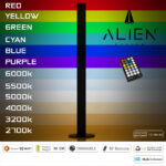 GloboStar® ALIEN-DIVA-BLACK-50-9 ALIEN Design DIVA Μοντέρνο Minimal Nordic Μεταλλικό Φωτιστικό Επιτραπέζιο - Πορτατίφ - Λαμπατέρ Μαύρο LED 10W 1500lm με Ασύρματο Χειριστήριο RF & Dimmer IP20 Πολύχρωμο + CCT - RGBW + WW Μ3 x Π1.6 x Υ50cm - Image 3