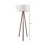 GloboStar® SAGA 204-0032 Μοντέρνο Eπιδαπέδιο Φωτιστικό Μονόφωτο 1 x E27 IP20 Καρυδί Ξύλο με Λευκό Ύφασμα - Μ38 x Π38 x Υ140cm - Image 8