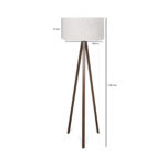 GloboStar® SAGA 204-0035 Μοντέρνο Eπιδαπέδιο Φωτιστικό Μονόφωτο 1 x E27 IP20 Καρυδί Ξύλο με Λευκό Ύφασμα - Μ38 x Π38 x Υ140cm - Image 8