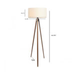 GloboStar® SAGA 204-0031 Μοντέρνο Eπιδαπέδιο Φωτιστικό Μονόφωτο 1 x E27 IP20 Καρυδί Ξύλο με Μπεζ Ύφασμα - Μ38 x Π38 x Υ140cm - Image 8