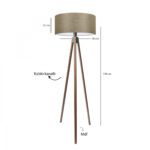 GloboStar® SAGA 204-0039 Μοντέρνο Eπιδαπέδιο Φωτιστικό Μονόφωτο 1 x E27 IP20 Καρυδί Ξύλο με Μπεζ Ύφασμα - Μ38 x Π38 x Υ140cm - Image 8