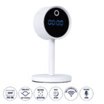 GloboStar® 86006 Rechargeable Table Camera WiFi HD 1080P 160° 1500mAh Two Way Audio Motion Detection & Digital Clock - Επαναφορτιζόμενη Επιτραπέζια Κάμερα WiFi HD 1080P 160° 1500mAh Διπλή Κατέυθυνση Ομιλίας Ανιχνευτή Κίνησης & Ψηφιακό Ρολόι - Λευκό
