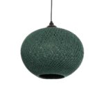 GLOBOSTAR® SOLEI 205-0014 Boho Κρεμαστό Φωτιστικό Οροφής με Ντουί 1 x E27 AC 220-240V IP20 - Πράσινο - M30 x Π30 x Υ35cm