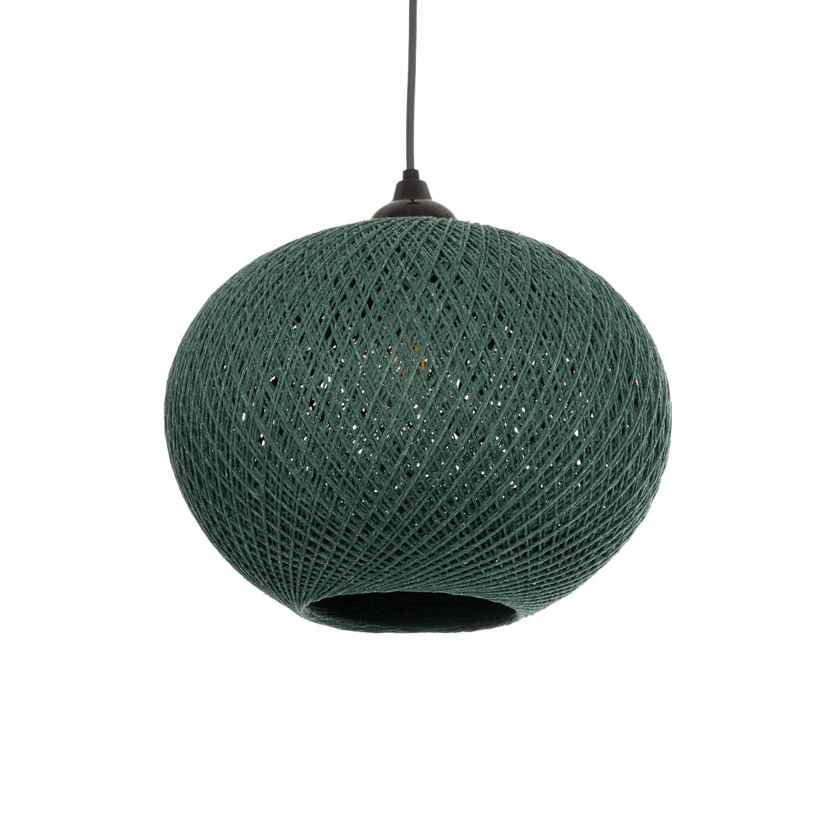 GLOBOSTAR® SOLEI 205-0014 Boho Κρεμαστό Φωτιστικό Οροφής με Ντουί 1 x E27 AC 220-240V IP20 - Πράσινο - M30 x Π30 x Υ35cm