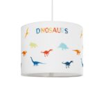 GloboStar® DINO 204-0014 Παιδικό Κρεμαστό Φωτιστικό Φιγούρα Μονόφωτο 1 x E27 IP20 Λευκό Ύφασμα - Μ30 x Π30 x Υ70cm