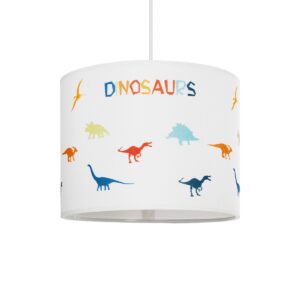 GloboStar® DINO 204-0014 Παιδικό Κρεμαστό Φωτιστικό Φιγούρα Μονόφωτο 1 x E27 IP20 Λευκό Ύφασμα - Μ30 x Π30 x Υ70cm