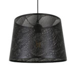 GloboStar® SPARKLE 00733 Μοντέρνο Κρεμαστό Φωτιστικό Καπέλο Μονόφωτο 1 x E27 IP20 Μαύρο Μέταλλο - Μ35 x Π35 x Υ26cm