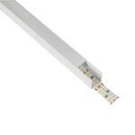 GLOBOSTAR® ALP-LINEAR GLOWTRACK 61796-3M Επιφανειακό Προφίλ Αλουμινίου με Λευκό Γαλακτερό Πατητό Κάλυμμα για Ταινίες LED IP20 - Λευκό Ματ - Μ30 x Π2 x Υ2cm - Πακέτο 5 Τεμαχίων