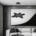 kelvo® VENOM KLV-101-0199-V2 Κρεμαστό Φωτιστικό Οροφής LED 120W 12000lm 120° AC 220-240V IP20 Ρυθμιζόμενο Λευκό CCT με Χειριστήριο από 2700K έως 6000K Dimmable - Lumileds SMD Chip - Μαύρο Ματ - Μ80 x Π80 x Υ80cm - 3 Χρόνια Εγγύηση