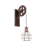 GloboStar® RYDON 01216 Vintage Επιτοίχιο Φωτιστικό Απλίκα Μονόφωτο 1 x E27 IP20 Χάλκινο Μέταλλο - Μ15 x Π24 x Υ70cm