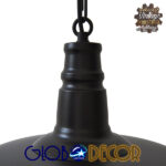 GloboStar® BARN 01048 Vintage Κρεμαστό Φωτιστικό Καμπάνα Μονόφωτο 1 x E27 IP20 Μαύρο Μέταλλο - Μ46 x Π46 x Υ25cm - Image 5