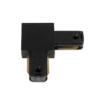 GLOBOSTAR® EUROTRACK-1PH 60905 Μονοφασικός Σύνδεσμος Γ Ράγας 2 Καλωδίων 1L+1N για Σύστημα Ράγας Eurotrack-1PH AC 220-240V IP20 - Μαύρο Ματ - Μ6.5 x Π6.5 x Υ1.6cm