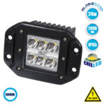 GloboStar® 85441 PRO Series Χωνευτός Προβολέας Εργασίας - Working Light για Αυτοκίνητα & Φορτηγά LED CREE XBD 24W 2400lm DC 10-30V Αδιάβροχο IP65 Ψυχρό Λευκό 6000K - Image 2