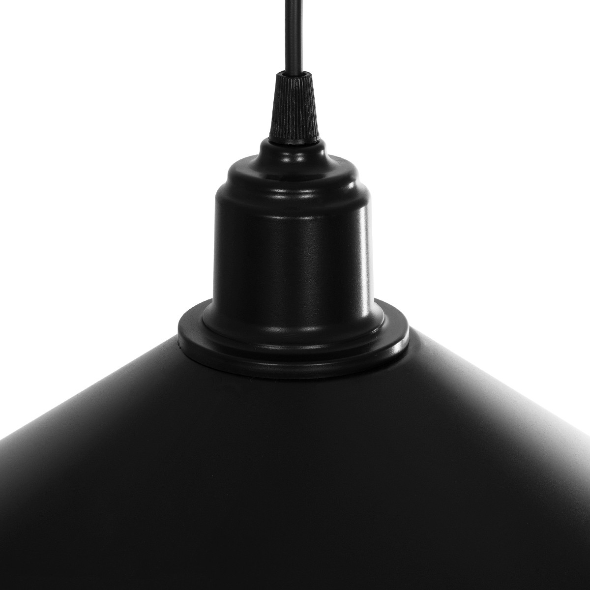 GloboStar® FERRO 203-0084 Μοντέρνο Κρεμαστό Φωτιστικό Καμπάνα Μονόφωτο 1 x E27 IP20 Μαύρο Πλαστικό - Μ30 x Π30 x Υ90cm - Image 8