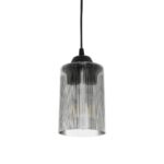 GloboStar® TORUS 203-0063 Μοντέρνο Κρεμαστό Φωτιστικό Καμπάνα Μονόφωτο 1 x E27 IP20 Μαύρο Πλαστικό - Μ10.5 x Π10.5 x Υ18.5cm