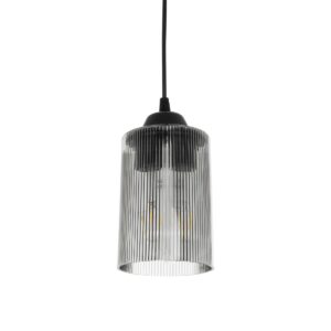 GloboStar® TORUS 203-0063 Μοντέρνο Κρεμαστό Φωτιστικό Καμπάνα Μονόφωτο 1 x E27 IP20 Μαύρο Πλαστικό - Μ10.5 x Π10.5 x Υ18.5cm