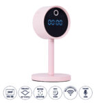 GloboStar® 86007 Rechargeable Table Camera WiFi HD 1080P 160° 1500mAh Two Way Audio Motion Detection & Digital Clock - Επαναφορτιζόμενη Επιτραπέζια Κάμερα WiFi HD 1080P 160° 1500mAh Διπλή Κατέυθυνση Ομιλίας Ανιχνευτή Κίνησης & Ψηφιακό Ρολόι - Ροζ