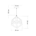 GloboStar® CUBE 00793 Μοντέρνο Κρεμαστό Φωτιστικό Πλέγμα Μονόφωτο 1 x E27 IP20 Χάλκινο Μέταλλο - Μ25 x Π25 x Υ25cm - Image 8