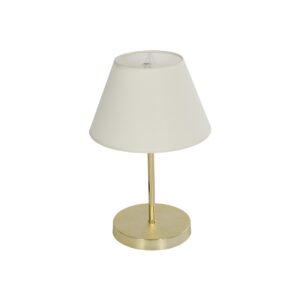 GloboStar® GLOSSY 204-0071 Μοντέρνο Eπιτραπέζιο Φωτιστικό Μονόφωτο 1 x E27 IP20 Χρυσό Μέταλλο με Λευκό Ύφασμα - Μ22 x Π22 x Υ37cm