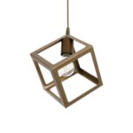 GloboStar® DISE 201-0055 Μοντέρνο Κρεμαστό Φωτιστικό Κύβος Μονόφωτο 1 x E27 IP20 Λευκό Μέταλλο - Μ18 x Π18 x Υ68cm