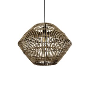 GLOBOSTAR® KEGEL 205-0048 Boho Κρεμαστό Φωτιστικό Οροφής με Ντουί 1 x E27 AC 220-240V IP20 - Μπεζ - M46 x Π46 x Υ35cm