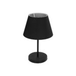 GloboStar® LARA 204-0074 Μοντέρνο Eπιτραπέζιο Φωτιστικό Μονόφωτο 1 x E27 IP20 Μαύρο Μέταλλο με Μαύρο Ύφασμα - Μ22 x Π22 x Υ36cm