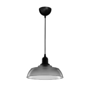 GLOBOSTAR® LOAN 203-0287 Μοντέρνο Κρεμαστό Φωτιστικό Οροφής με Ντουί 1 x E27 AC 220-240V IP20 - Γκρι Δίαφανο - Μ25.5 x Π25.5 x Υ17cm