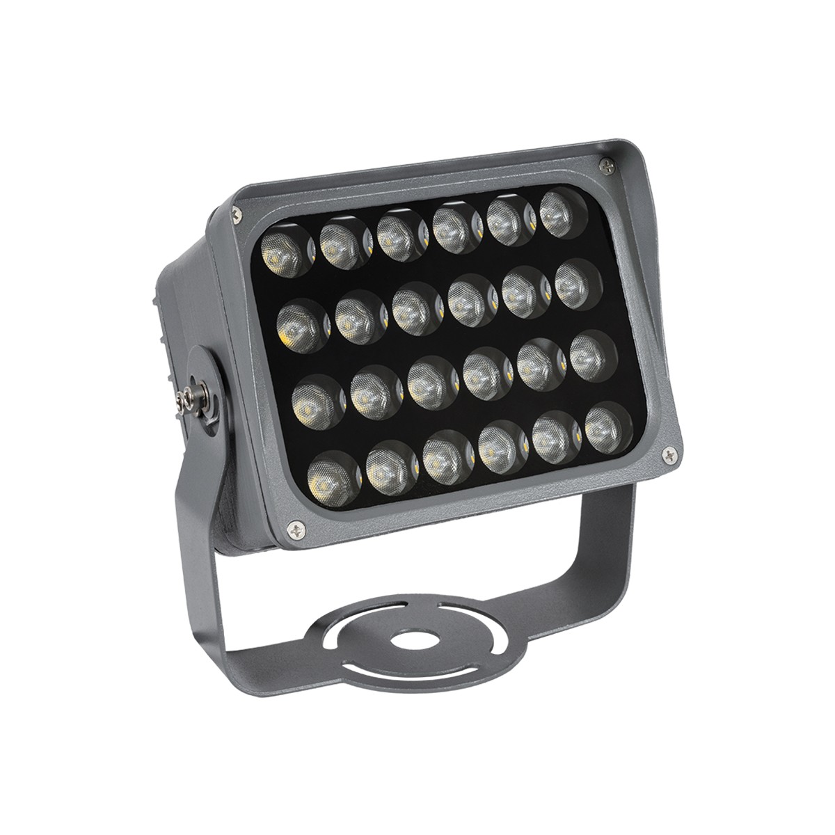 GLOBOSTAR® FLOODXENA 90130 Προβολέας Σποτ Wall Washer LED 24W 2880lm 10° AC 220-240V Αδιάβροχο IP65 Ψυχρό Λευκό 6000K - Bridgelux SMD Chip - Γκρι Ανθρακί - Μ18 x Π13.5 x Υ18cm - 3 Χρόνια Εγγύηση