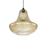 GLOBOSTAR® VERRE 206-0022 Μοντέρνο Κρεμαστό Φωτιστικό Οροφής με Ντουί 1 x E27 AC 220-240V IP20 - Mελί - Μ38 x Π38 x Υ34cm