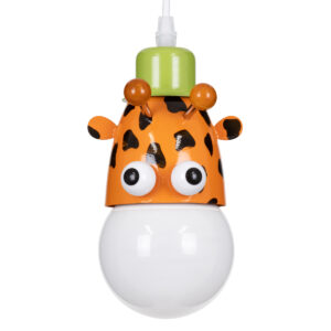 GloboStar® GIRAFFE 00638 Παιδικό Κρεμαστό Φωτιστικό Φιγούρα Μονόφωτο 1 x E27 IP20 Πολύχρωμο Μέταλλο - Μ12 x Π10.5 x Υ13.5cm