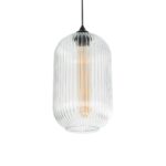 GLOBOSTAR® MELONI 206-0017 Μοντέρνο Κρεμαστό Φωτιστικό Οροφής με Ντουί 1 x E27 AC 220-240V IP20 - Διάφανο - Μ20 x Π20 x Υ38cm