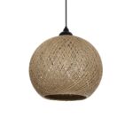 GLOBOSTAR® SOLEI 205-0002 Boho Κρεμαστό Φωτιστικό Οροφής με Ντουί 1 x E27 AC 220-240V IP20 - Μπεζ - M30 x Π30 x Υ35cm