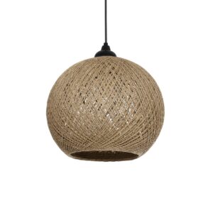 GLOBOSTAR® SOLEI 205-0002 Boho Κρεμαστό Φωτιστικό Οροφής με Ντουί 1 x E27 AC 220-240V IP20 - Μπεζ - M30 x Π30 x Υ35cm