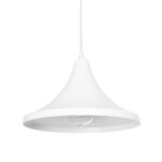 GloboStar® BELFRY 203-0079 Μοντέρνο Κρεμαστό Φωτιστικό Καμπάνα Μονόφωτο 1 x E27 IP20 Λεύκο Πλαστικό - Μ29.5 x Π29.5 x Υ21cm